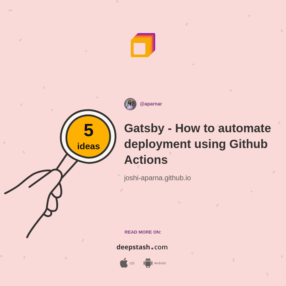 Gatsby - How to automate deployment using Github Actions - Deepstash