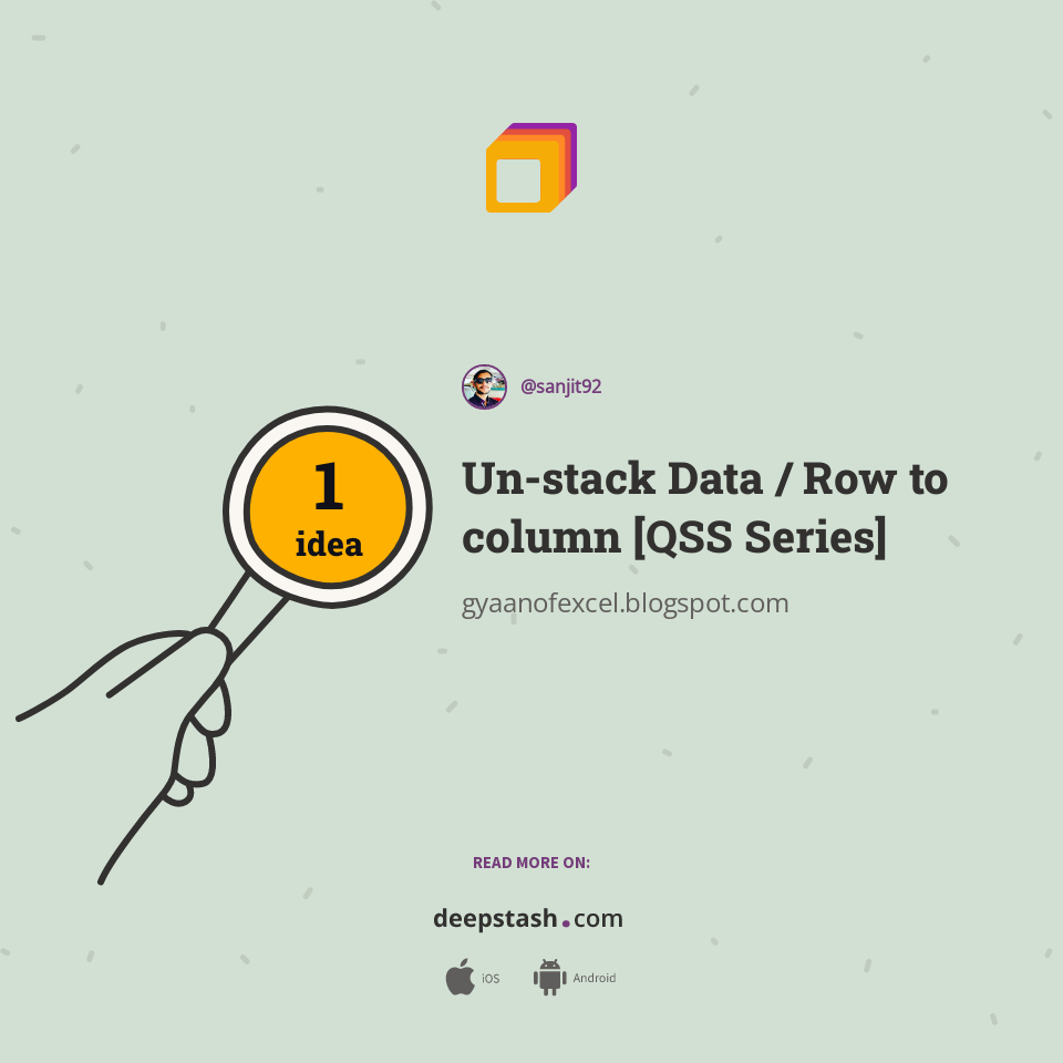 Un stack data row to column qss series deepstash