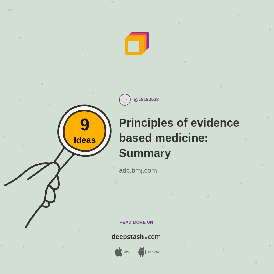 Principles of evidence based medicine Summary Deepstash