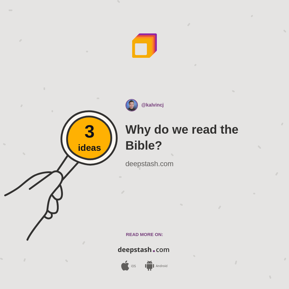 why-do-we-read-the-bible-deepstash