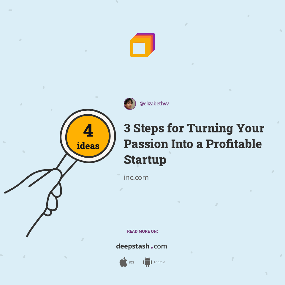 3 Steps for Turning Your Passion Into a Profitable Startup