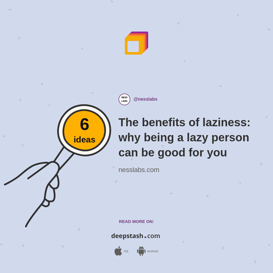 The benefits of laziness: why being a lazy person can be good for you