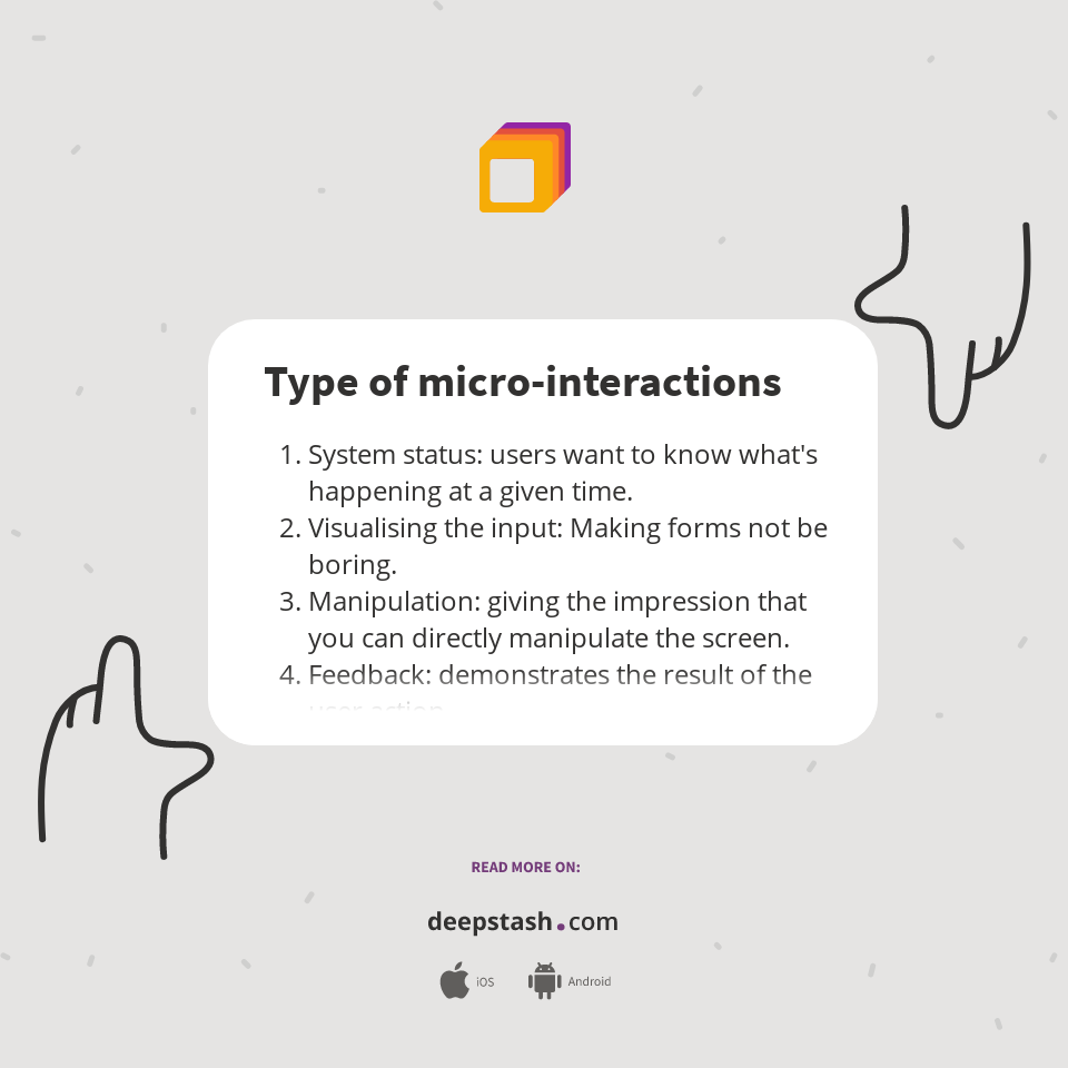 Type of microinteractions Deepstash