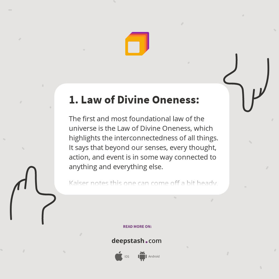 1. Law of Divine Oneness Deepstash