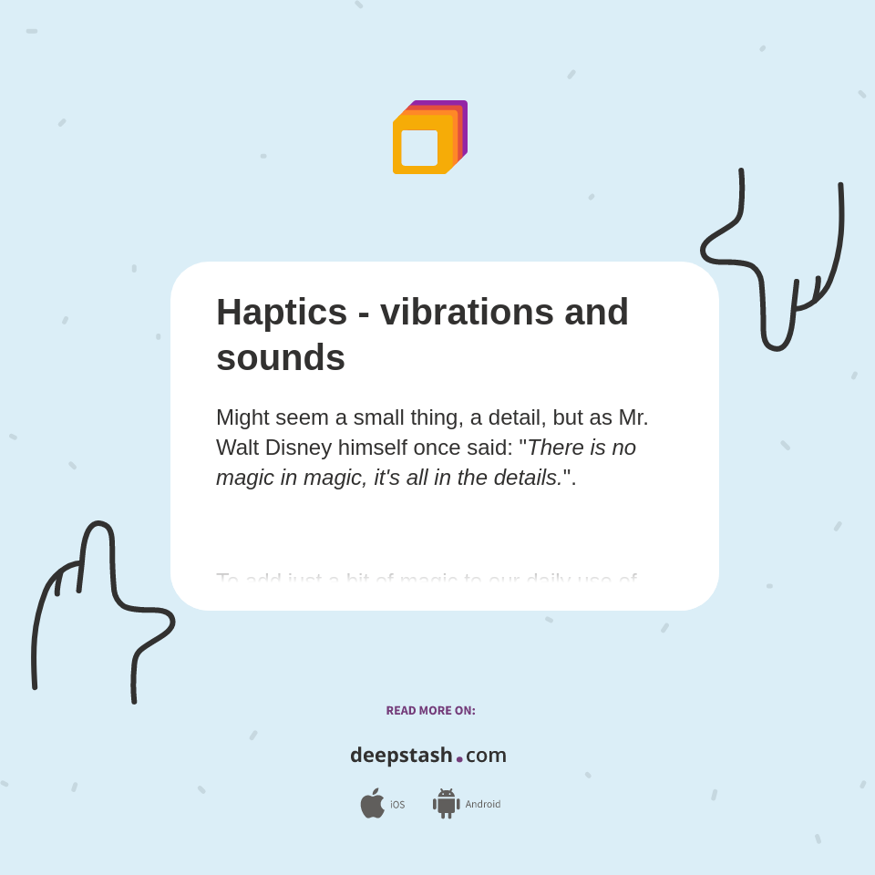 Haptics vibrations and sounds Deepstash