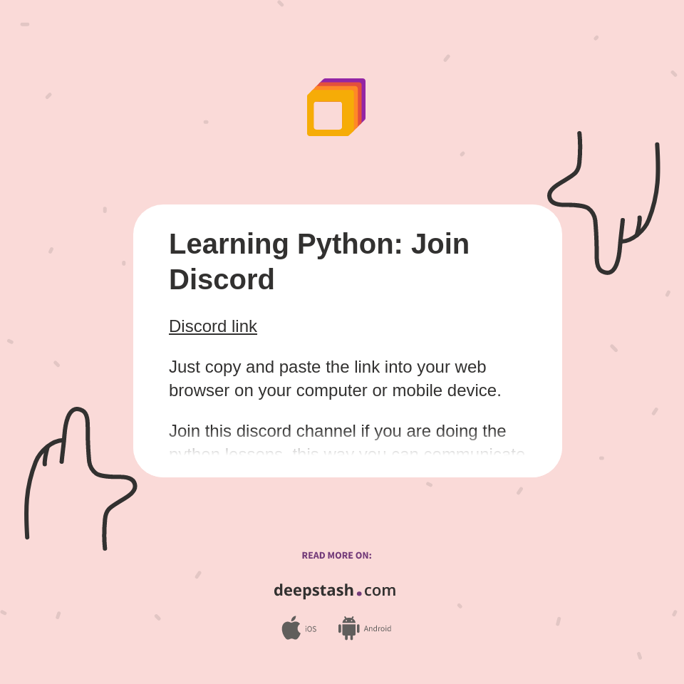 Learning Python: Join Discord - Deepstash