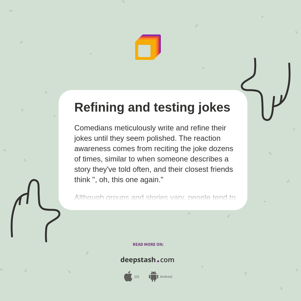 Refining and testing jokes Deepstash