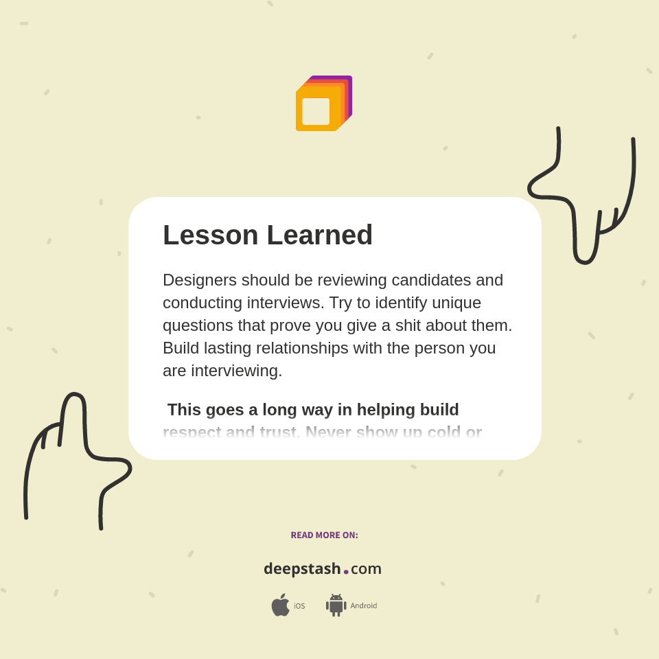 Lesson Learned Deepstash