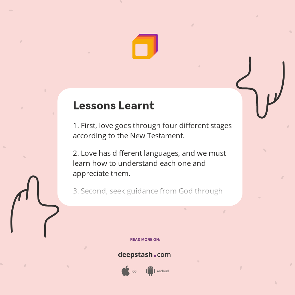 Lessons Learnt Deepstash