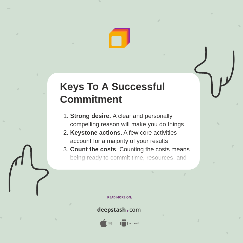 Keys To A Successful Commitment - Deepstash