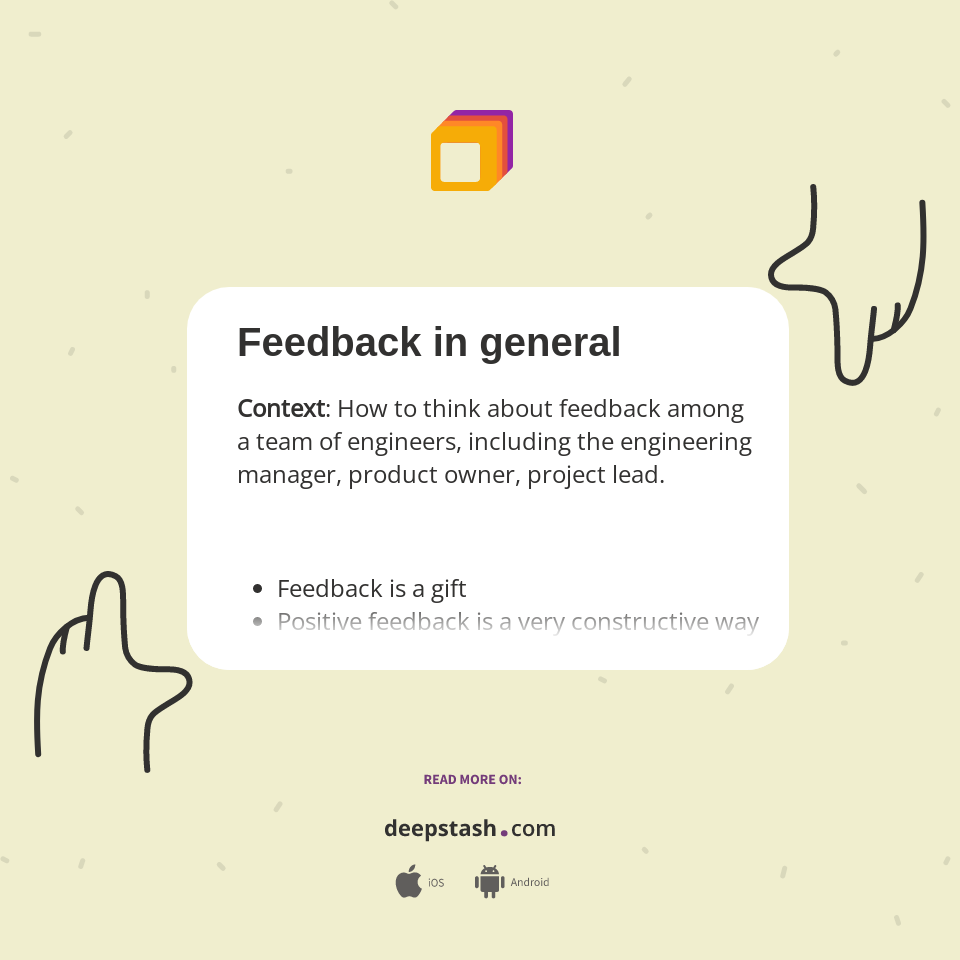 Feedback in general - Deepstash