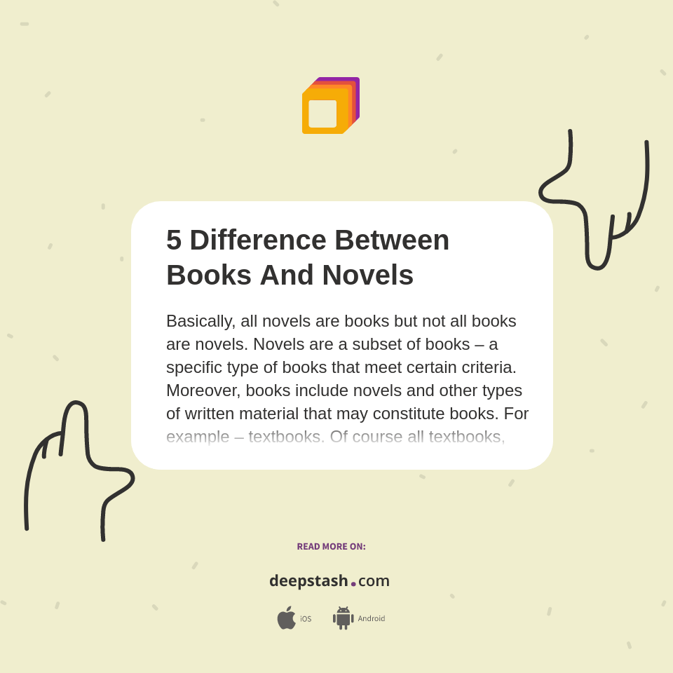 5 Difference Between Books And Novels Deepstash