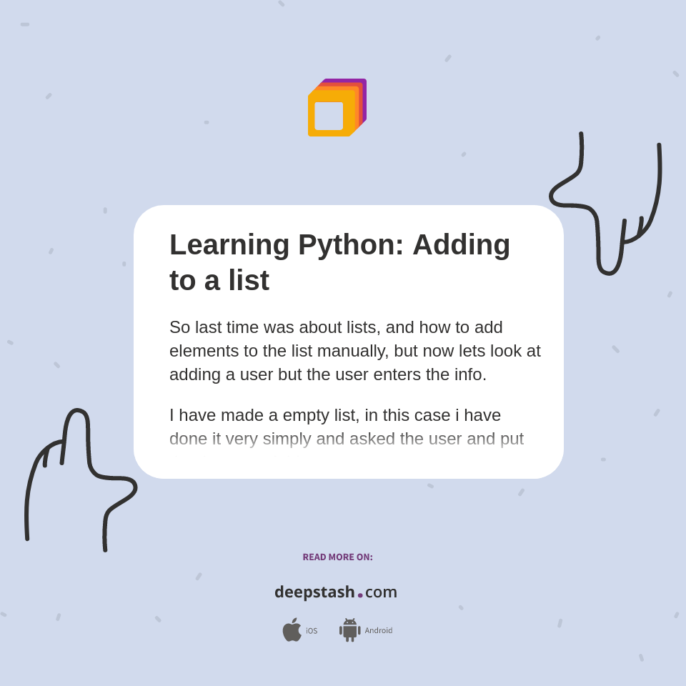 Learning Python: Adding to a list - Deepstash