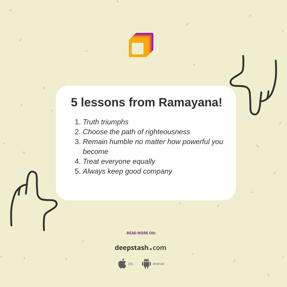 5 lessons from Ramayana! - Deepstash