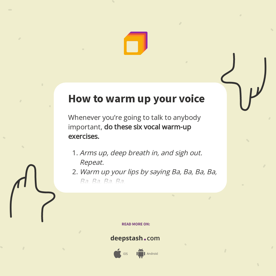 How to warm up your voice Deepstash