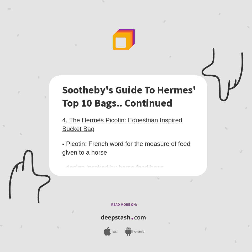 Sootheby's Guide To Hermes' Top 10 Bags.. Continued Deepstash
