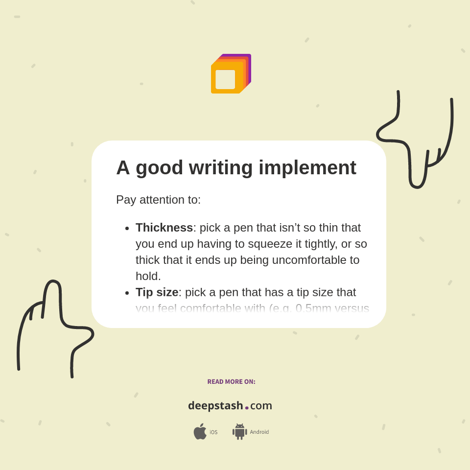 A good writing implement - Deepstash