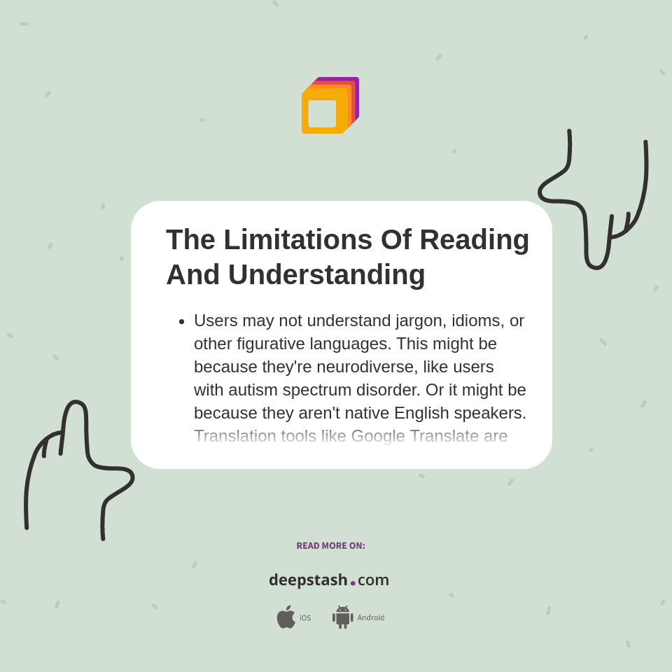 The Limitations Of Reading And Understanding - Deepstash