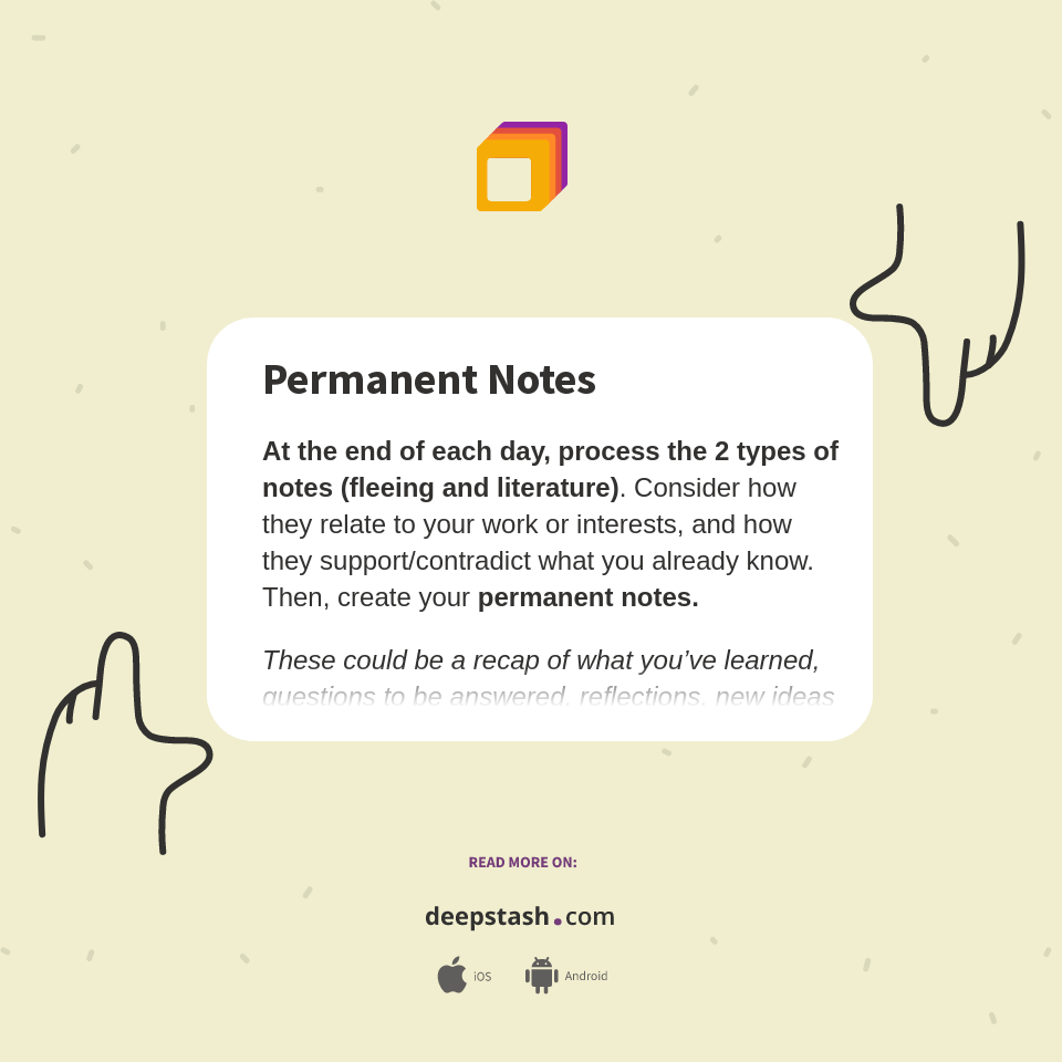 Permanent Notes - Deepstash