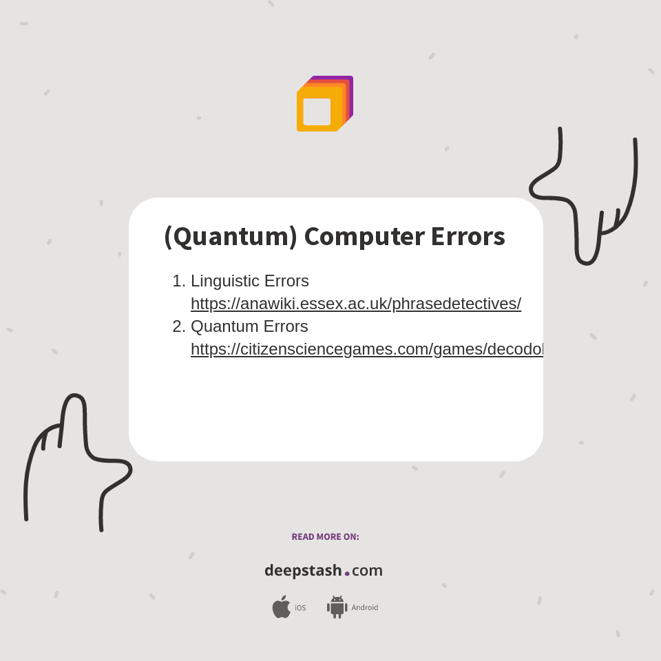 (Quantum) Computer Errors Deepstash