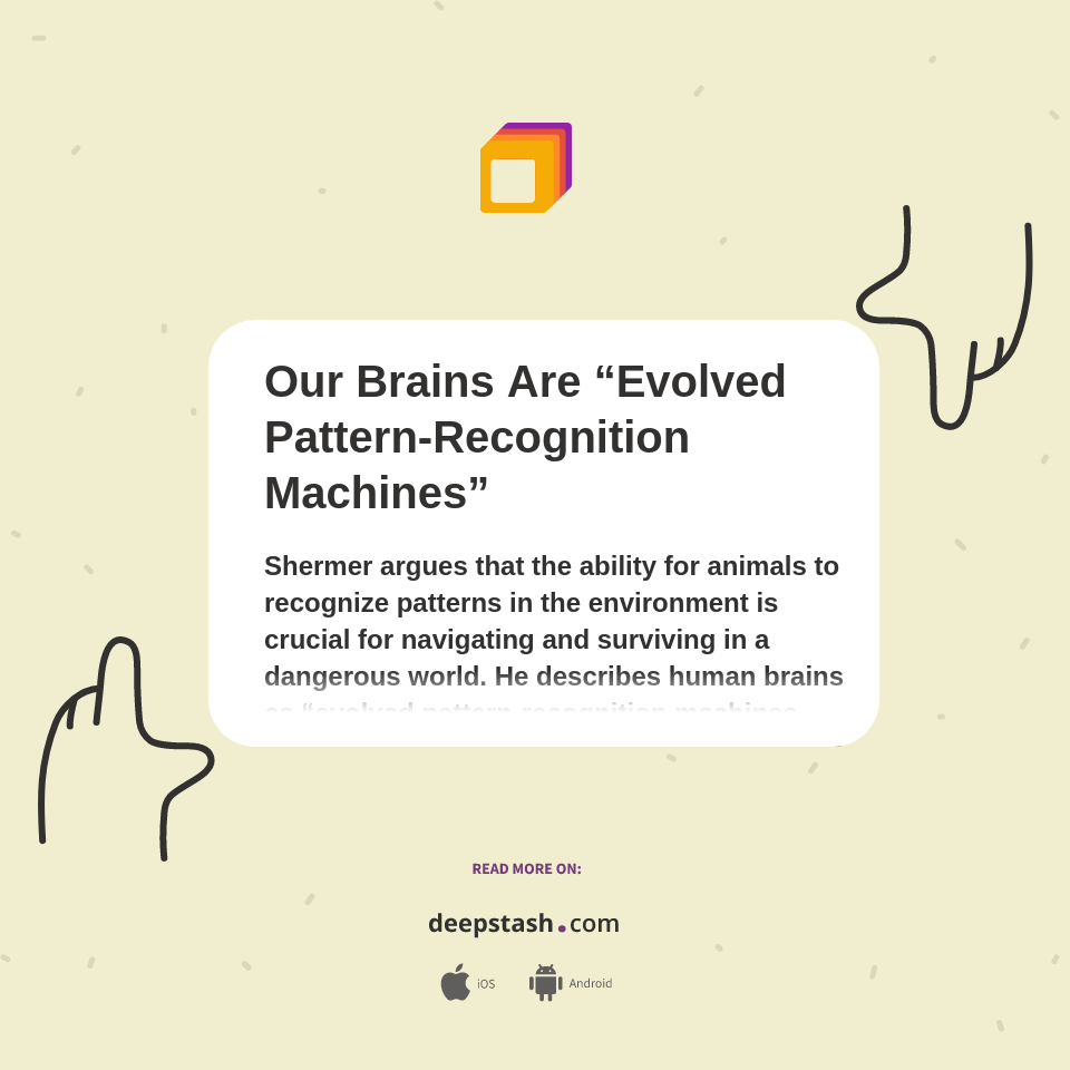 Our Brains Are “Evolved Pattern-Recognition Machines” - Deepstash