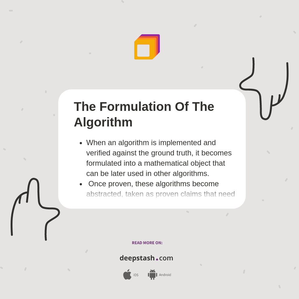 The Formulation Of The Algorithm - Deepstash