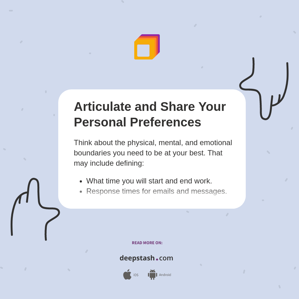 Articulate and Share Your Personal Preferences - Deepstash