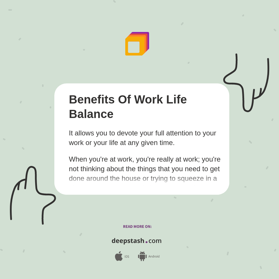 Benefits Of Work Life Balance - Deepstash