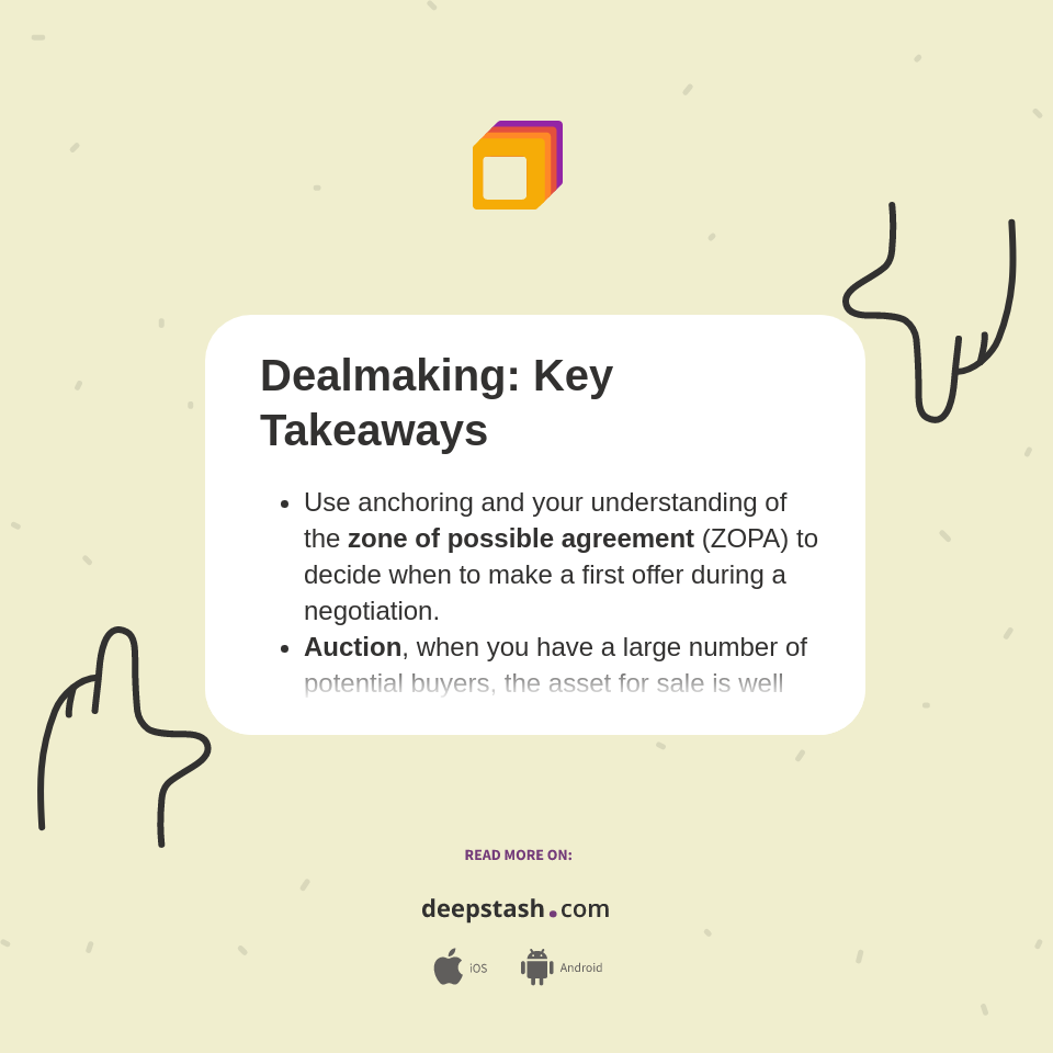 Dealmaking: Key Takeaways - Deepstash