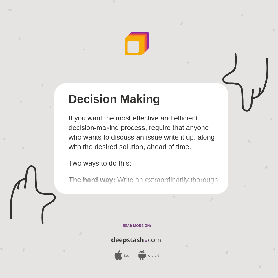Decision Making Deepstash