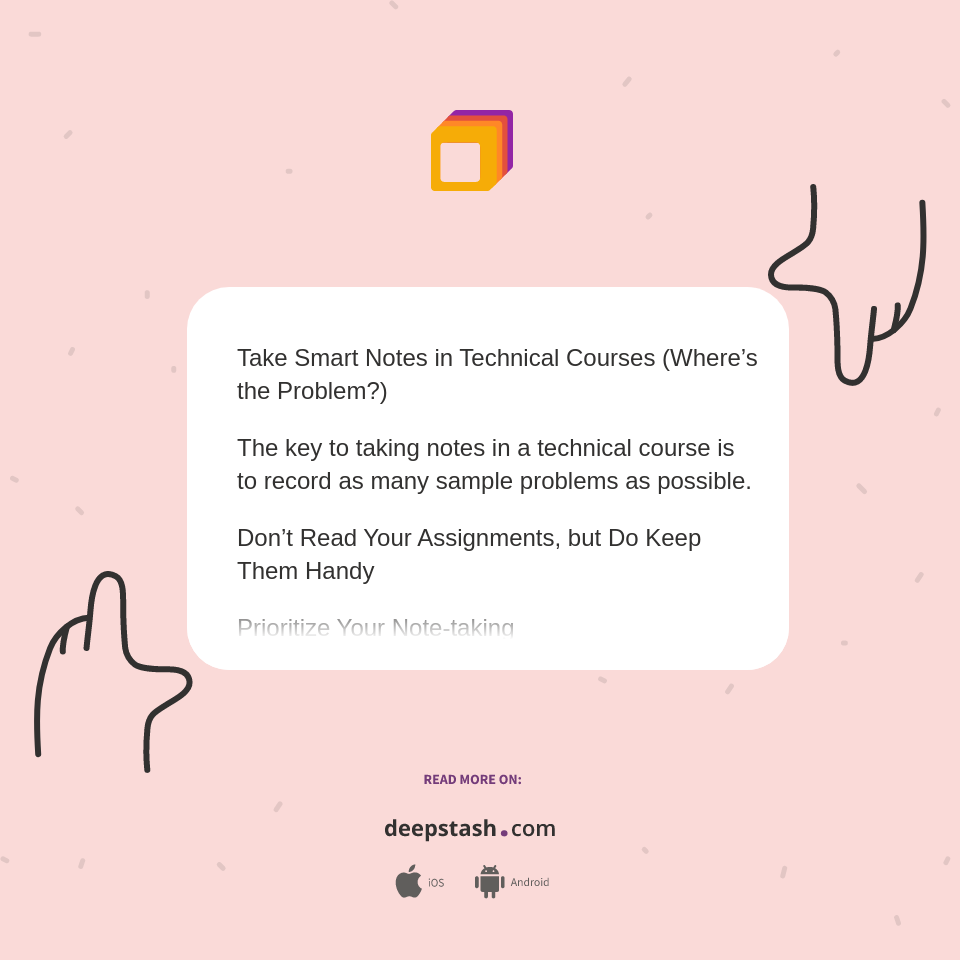 Take Smart Notes in Technical Courses (Where’s the Problem?)... - Deepstash