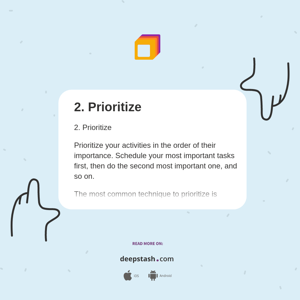 2. Prioritize - Deepstash