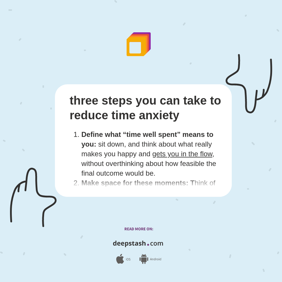 three steps you can take to reduce time anxiety - Deepstash