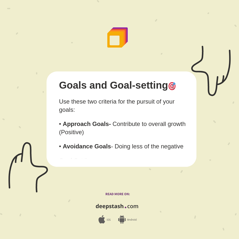 Goals and Goal-setting🎯 - Deepstash