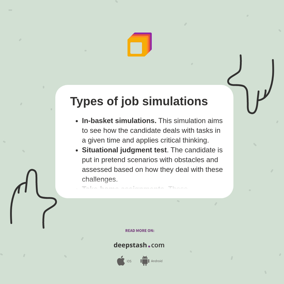 Types of job simulations Deepstash