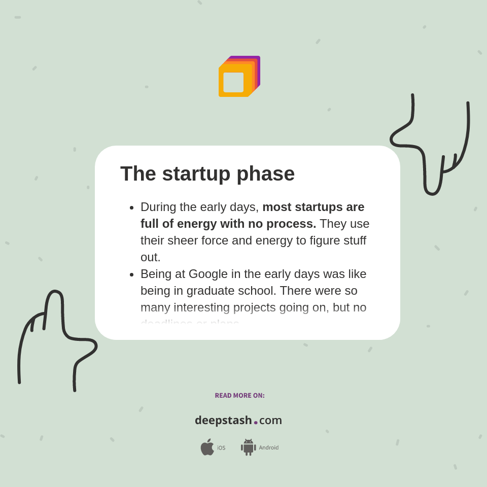 The startup phase - Deepstash