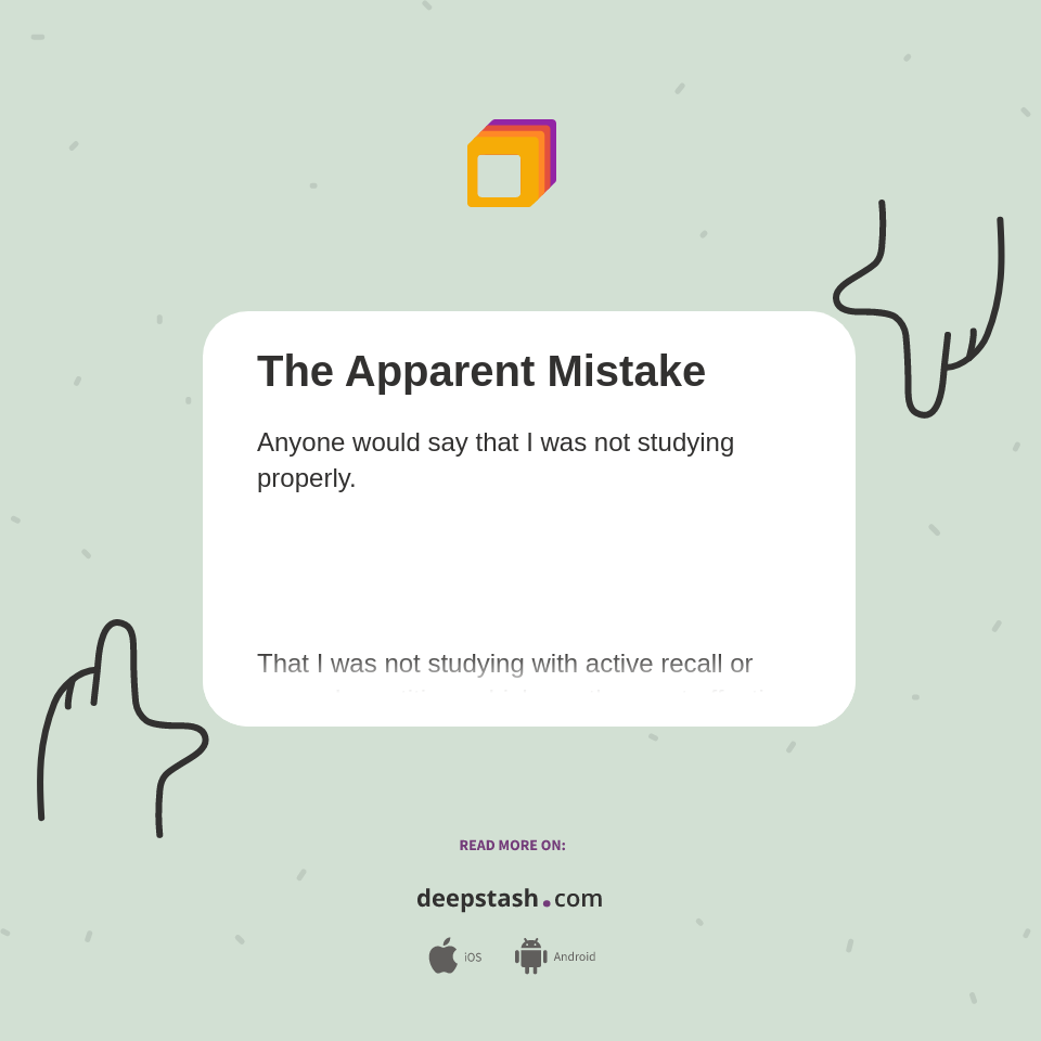 The Apparent Mistake - Deepstash