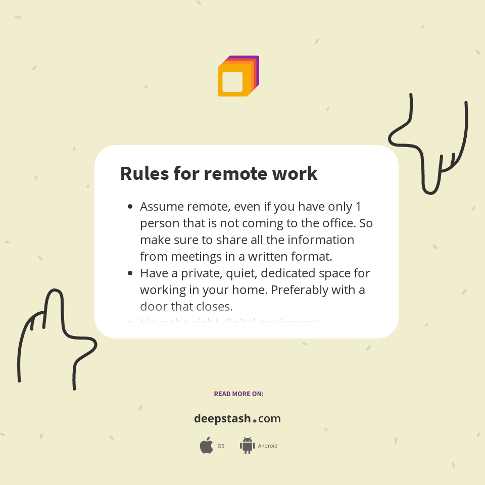 Rules for remote work - Deepstash