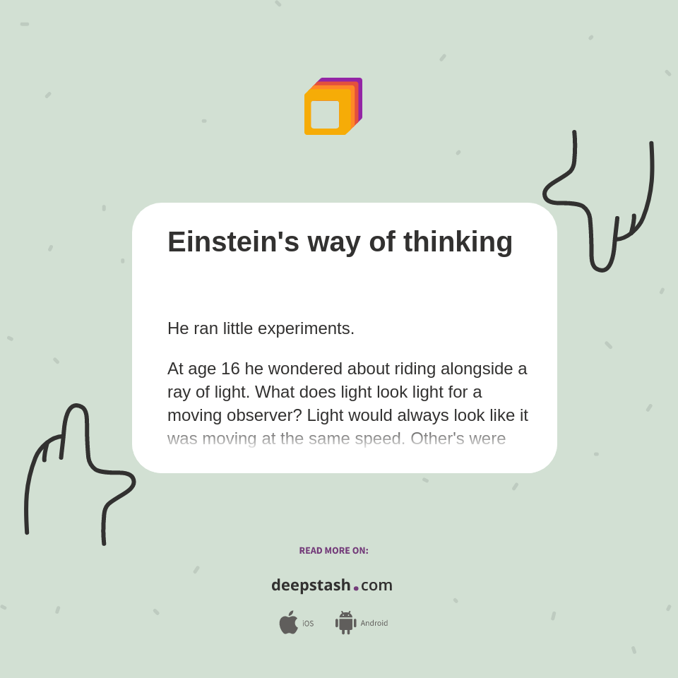 Einstein's way of thinking - Deepstash