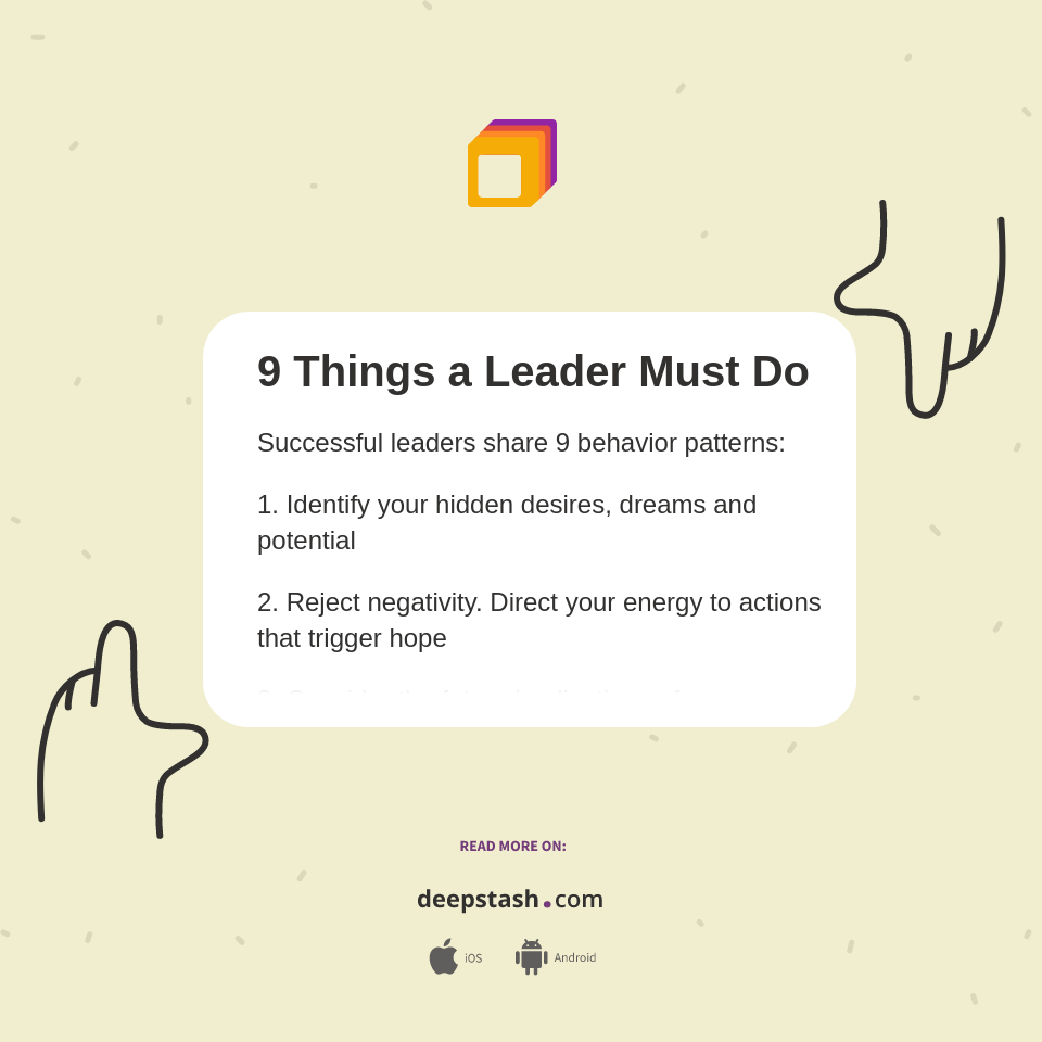 9 Things a Leader Must Do - Deepstash