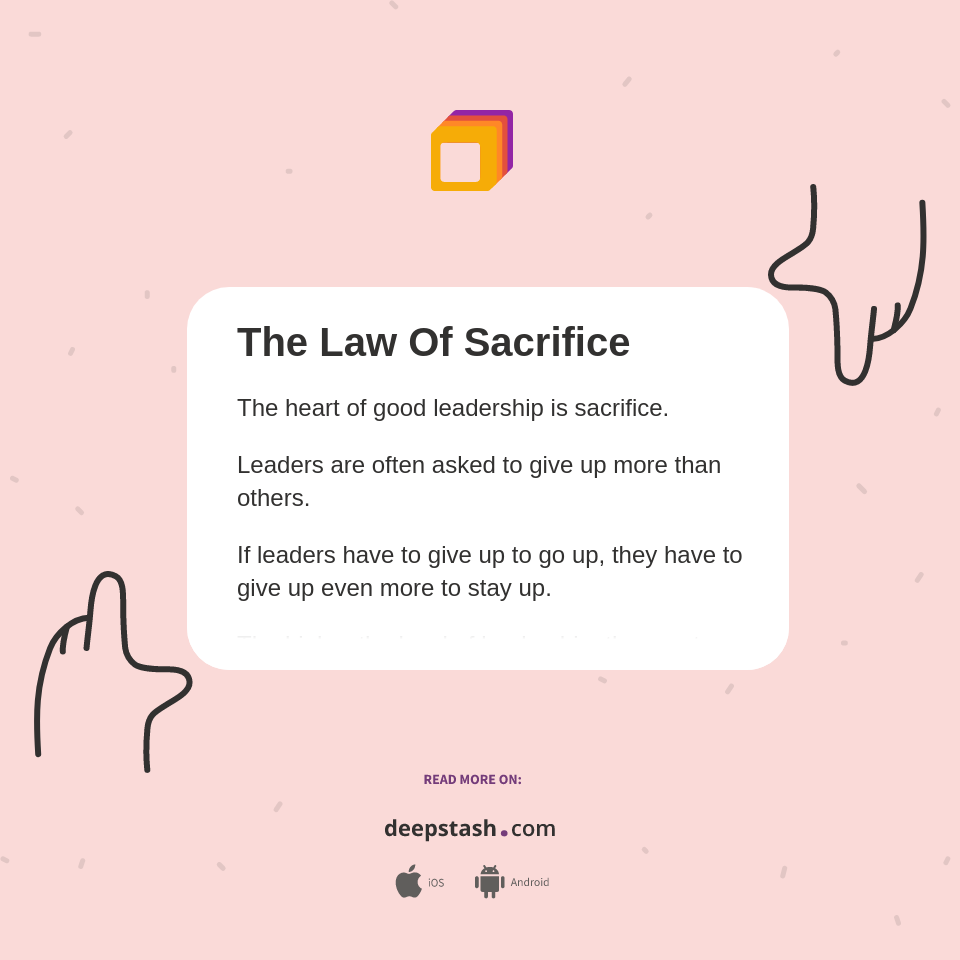 The Law Of Sacrifice Deepstash