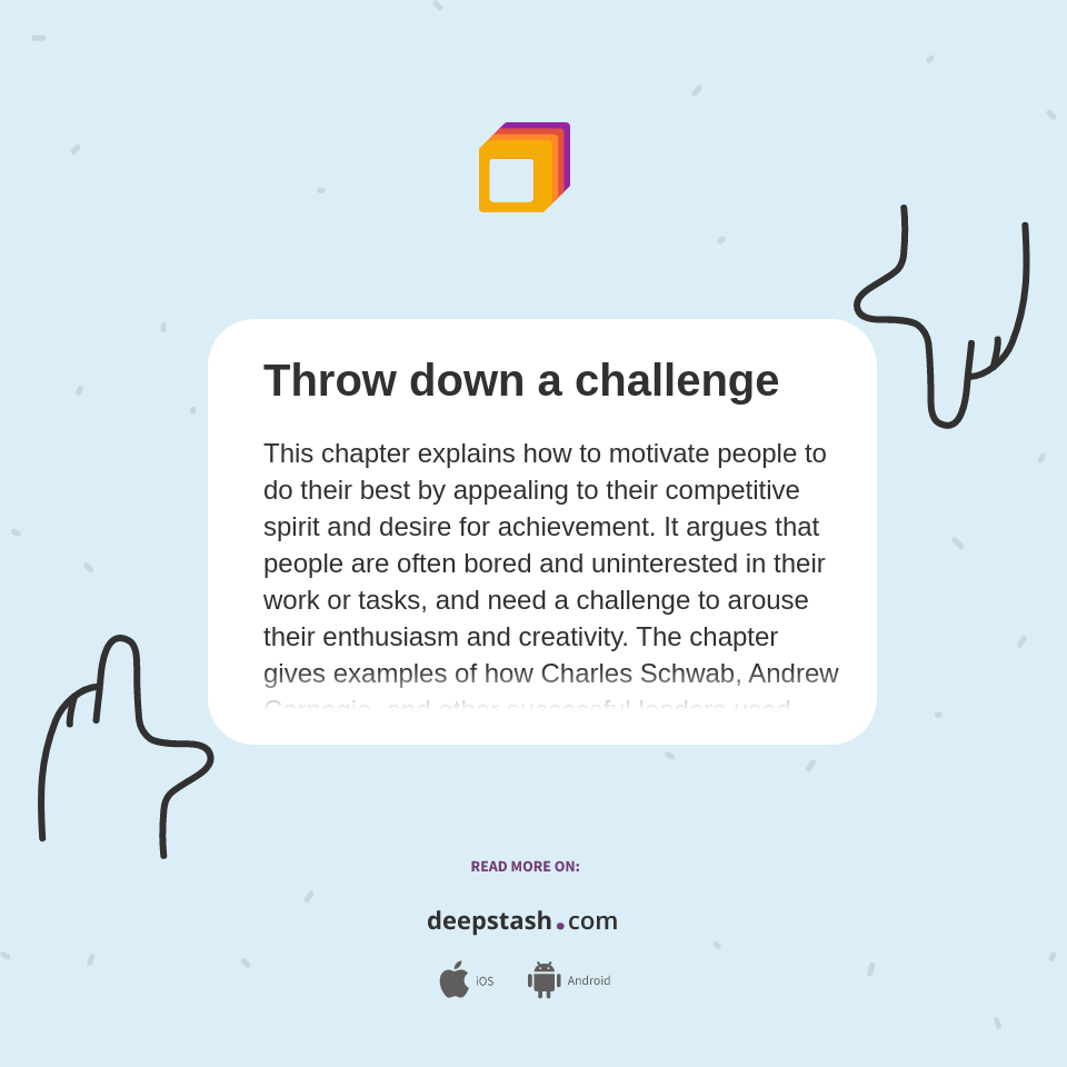 Throw down a challenge Deepstash