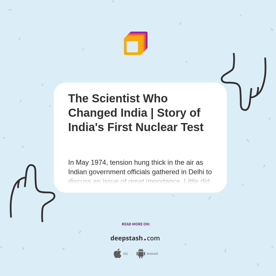 The Scientist Who Changed India Story Of India S First Nuclear Test Deepstash The Scientist Who Changed India Story Of India S First Nuclear Test Deepstash