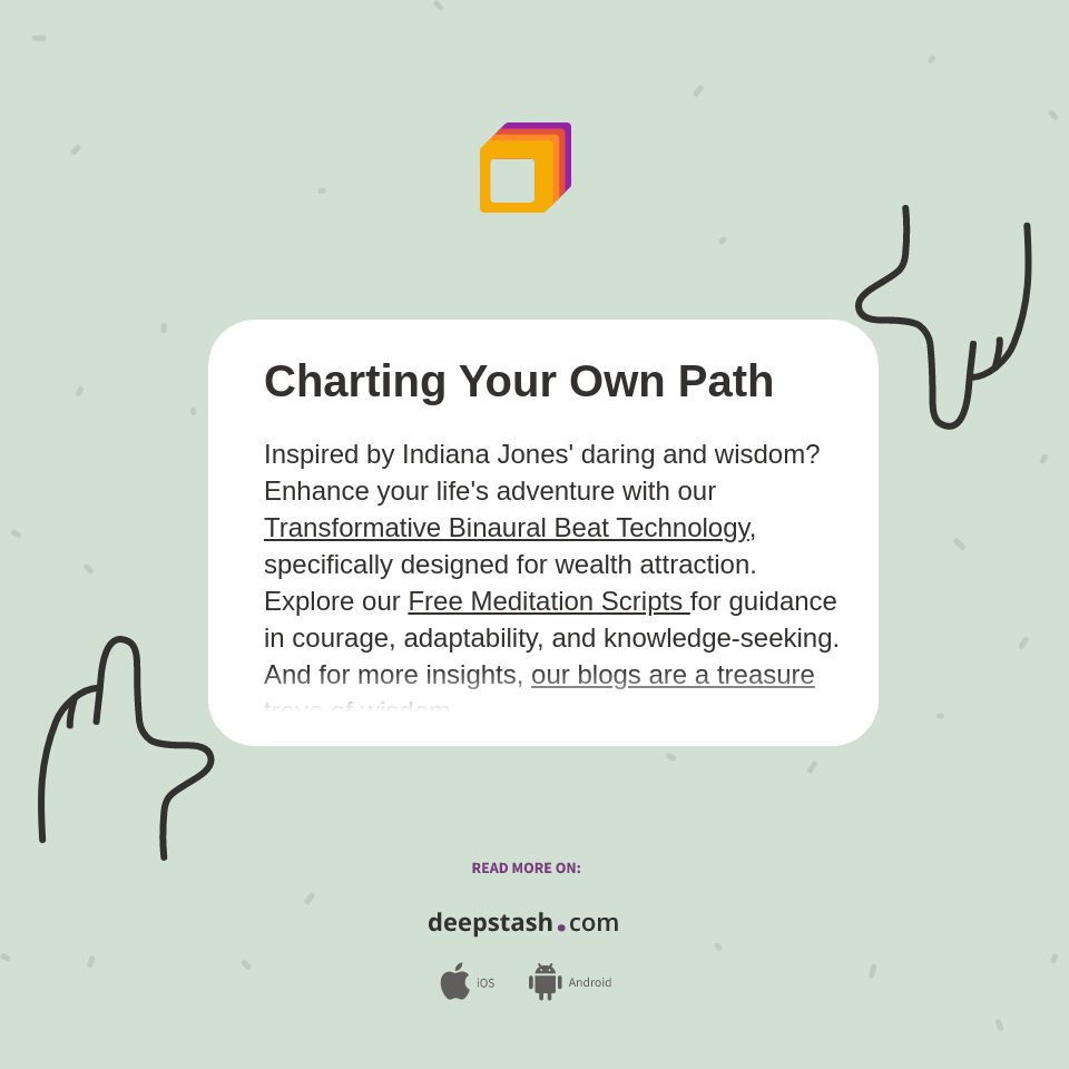 Charting Your Own Path Deepstash