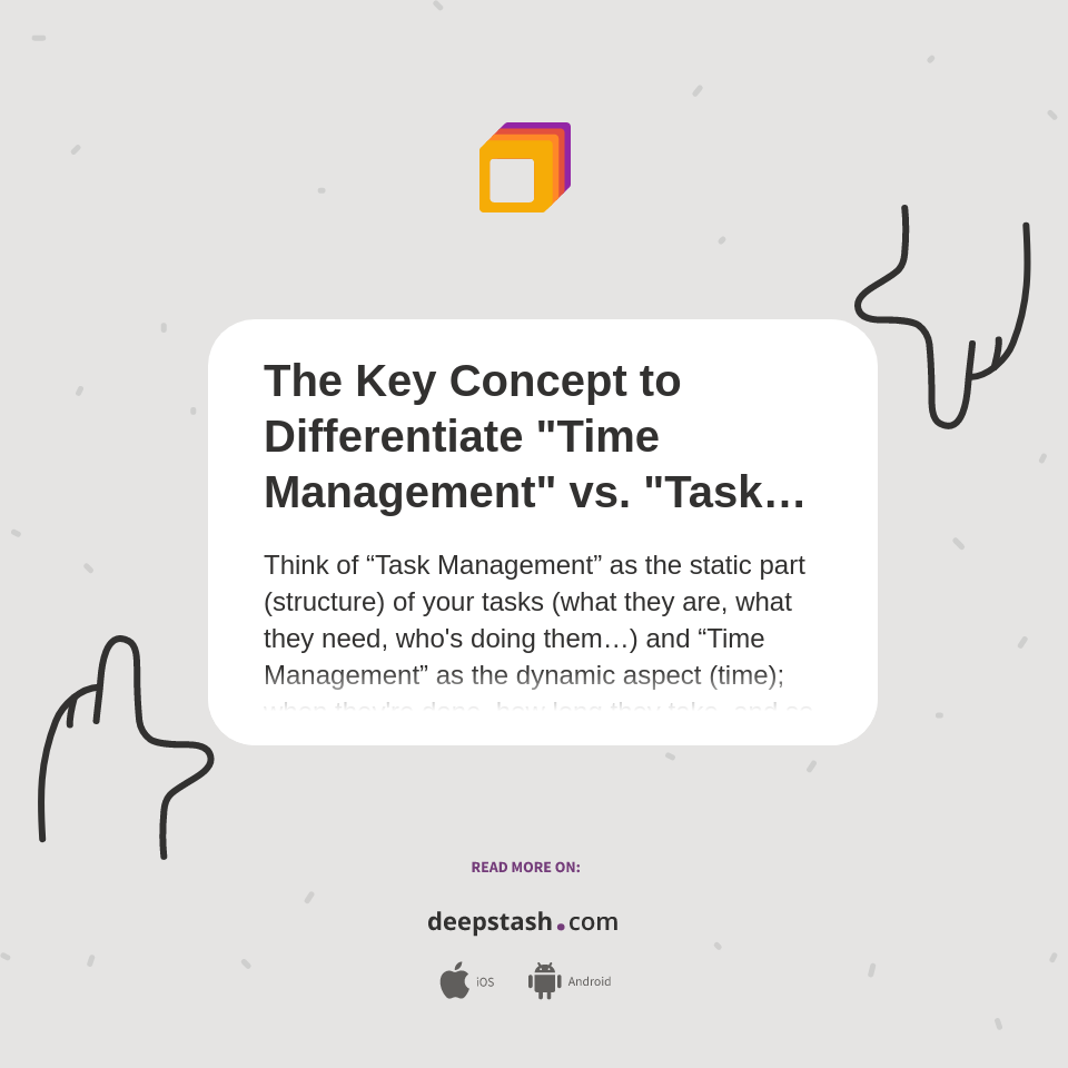 The Key Concept to Differentiate "Time Management" vs. "Task Management