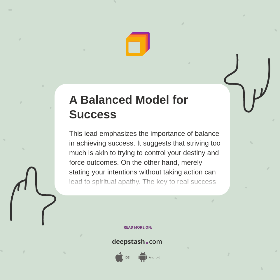 A Balanced Model for Success - Deepstash