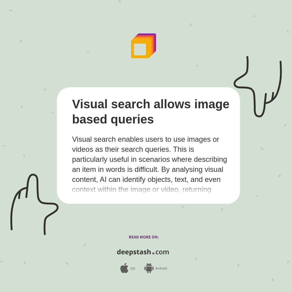 Visual search allows image based queries - Deepstash