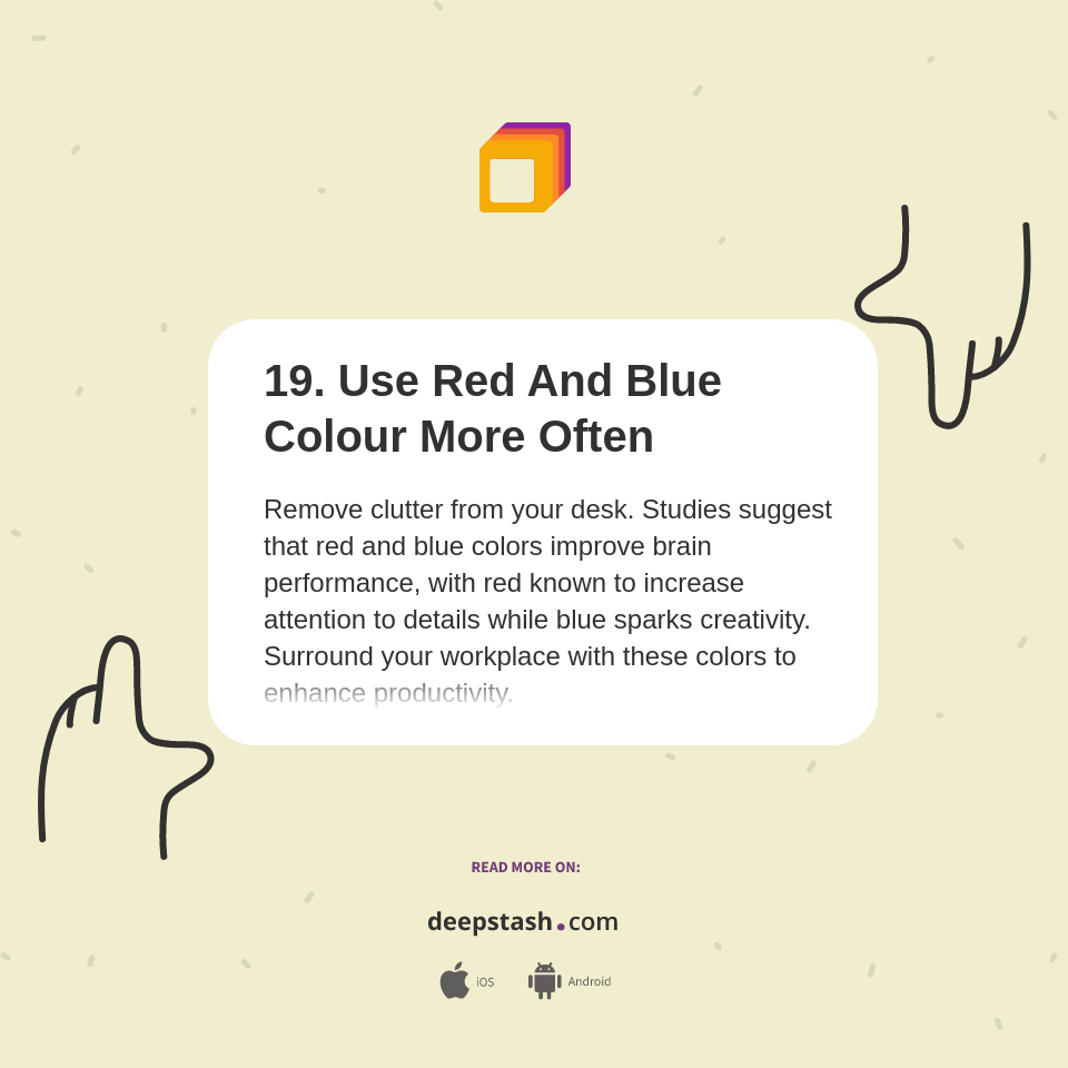19. Use Red And Blue Colour More Often - Deepstash