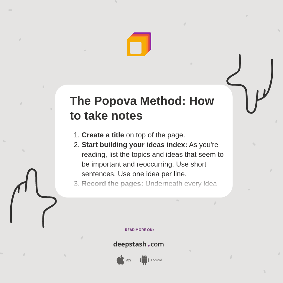 The Popova Method: How to take notes - Deepstash