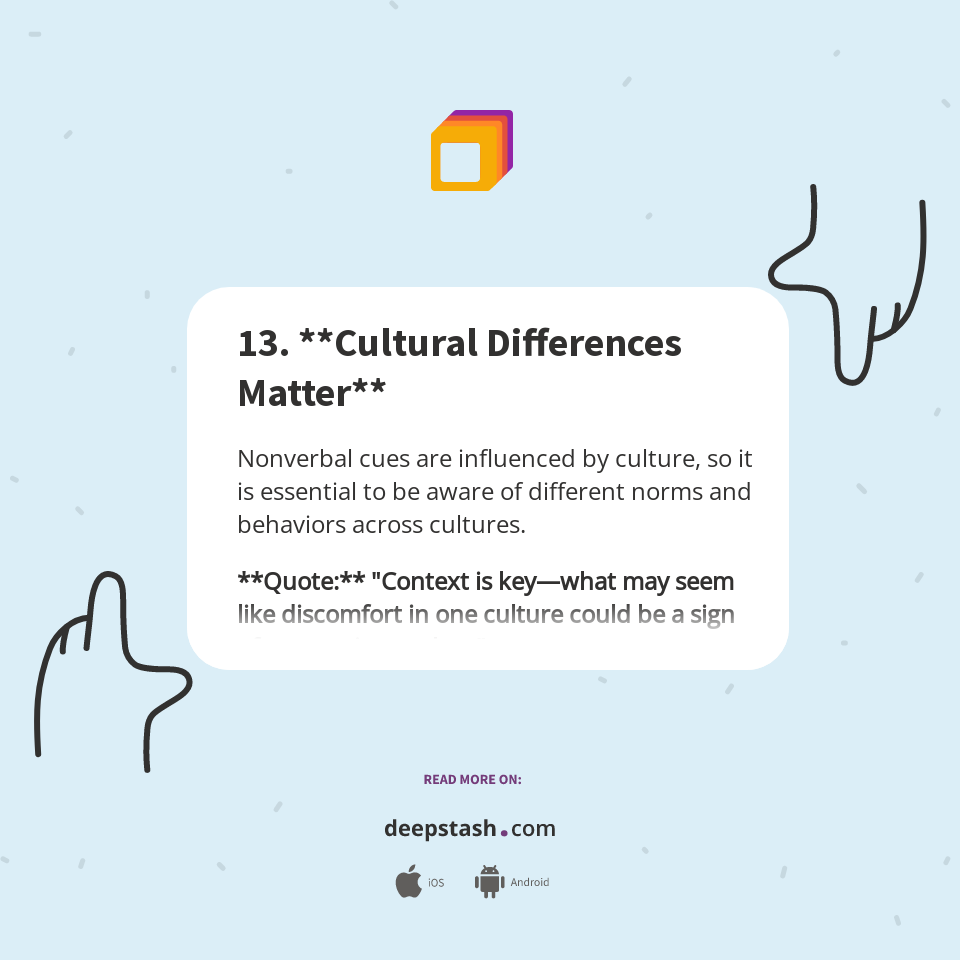 13. **Cultural Differences Matter** - Deepstash